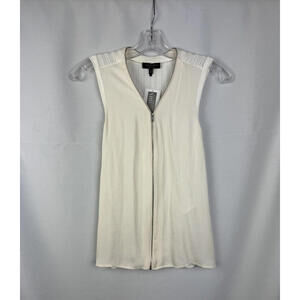 Rag & Bone Valarie Sleeveless Zip Top Off White Size S